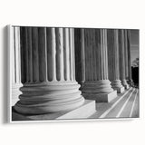 Framed canvas vintage poster art of Washington D.C. Capitol in muted colors, ideal for living room decor.