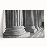 Black and white stretched canvas of the U.S. Capitol, ideal for kitchen wall art.