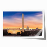 Rolled print of Washington D.C. Lincoln Memorial in muted gray tones, ideal for dining room wall art.