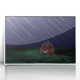Acrylic print of Palouse, Washington scenery in pastel shades, framed in white, suitable for modern nursery decor.