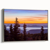 Framed canvas of a vintage-style West Virginia landscape painting in black with colorful accents.