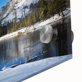 Large abstract depiction of Yellowstone scenery in muted earth tones on acrylic glass, ideal for dining room art.