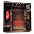 Acrylic print of a Japanese door in muted earth tones, ideal for bedroom or dining room decor.