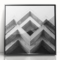 Large abstract wall art featuring geometric shapes in black and white on a framed acrylic, ideal for modern art wall decor.