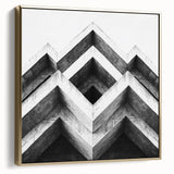 Framed canvas featuring a black and silver vintage landscape painting, ideal for bedroom wall art.