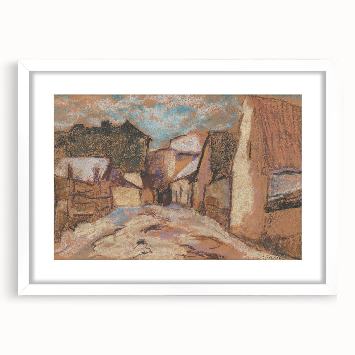 Expressionist Rustic Alley - Abstract Expressionism Wall Art Print