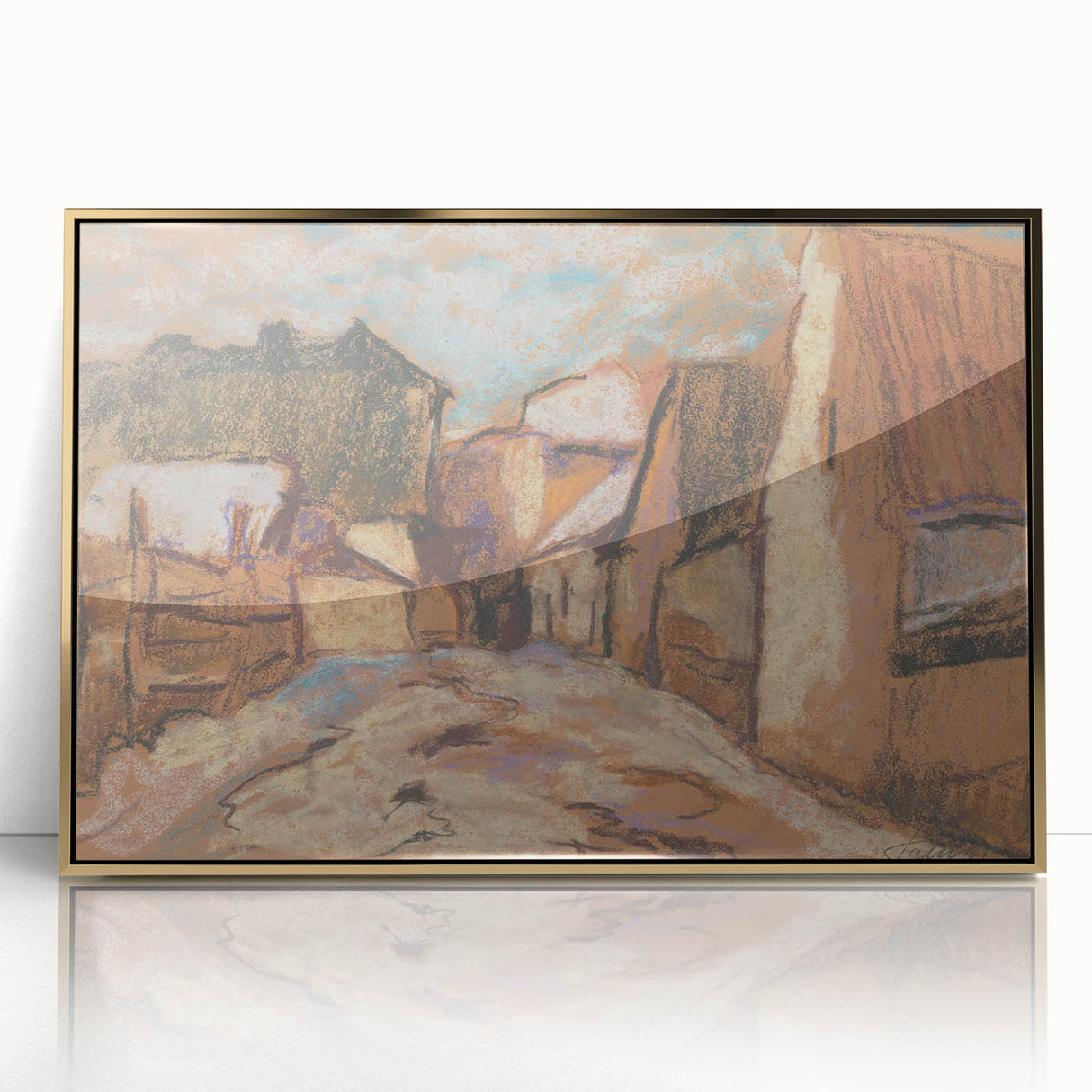 Expressionist Rustic Alley - Abstract Expressionism Wall Art Print
