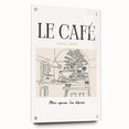 Large abstract wall art on acrylic glass depicting vibrant food and drink motifs, ideal for dining room decor.