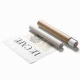 Extra large rolled print featuring a floral art design in soft pastel shades.