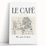 Large black and white stretched canvas featuring assorted kitchen utensils, ideal for kitchen wall art.