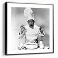 Black and white vintage poster art of a landscape scene on framed canvas, ideal for bedroom wall decor.