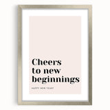 Cheers to New Beginnings - New Year's Eve Wall Art Print