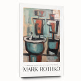 Large abstract wall art on acrylic glass, featuring Rothko-inspired blocks of deep red and blue.