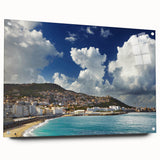 Acrylic print of a large abstract interpretation of Algerian scenery in earth tones.