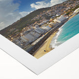 Art deco poster of an Algerian landscape in muted earth tones on rolled canvas, suitable for dining room decor.