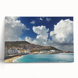 Large black and white photo of an Algerian landscape on stretched canvas, ideal for kitchen wall art or bedroom.