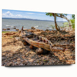 Large abstract depiction of Ethiopian scenery in muted earth tones on acrylic glass, suitable for bedroom or dining room art.