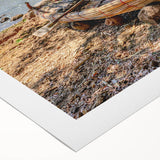 Art deco poster of an Ethiopian landscape on rolled canvas, displaying earth tones, ideal for dining room wall art.