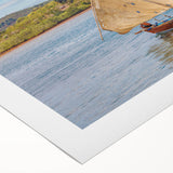 Art deco poster of Madagascar scenery in muted earth tones on rolled canvas, suitable for dining room wall art.