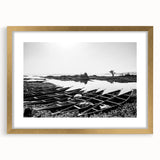 Textured abstract art print depicting a Mali scenery in muted earth tones on a framed canvas, suitable for bedroom art.