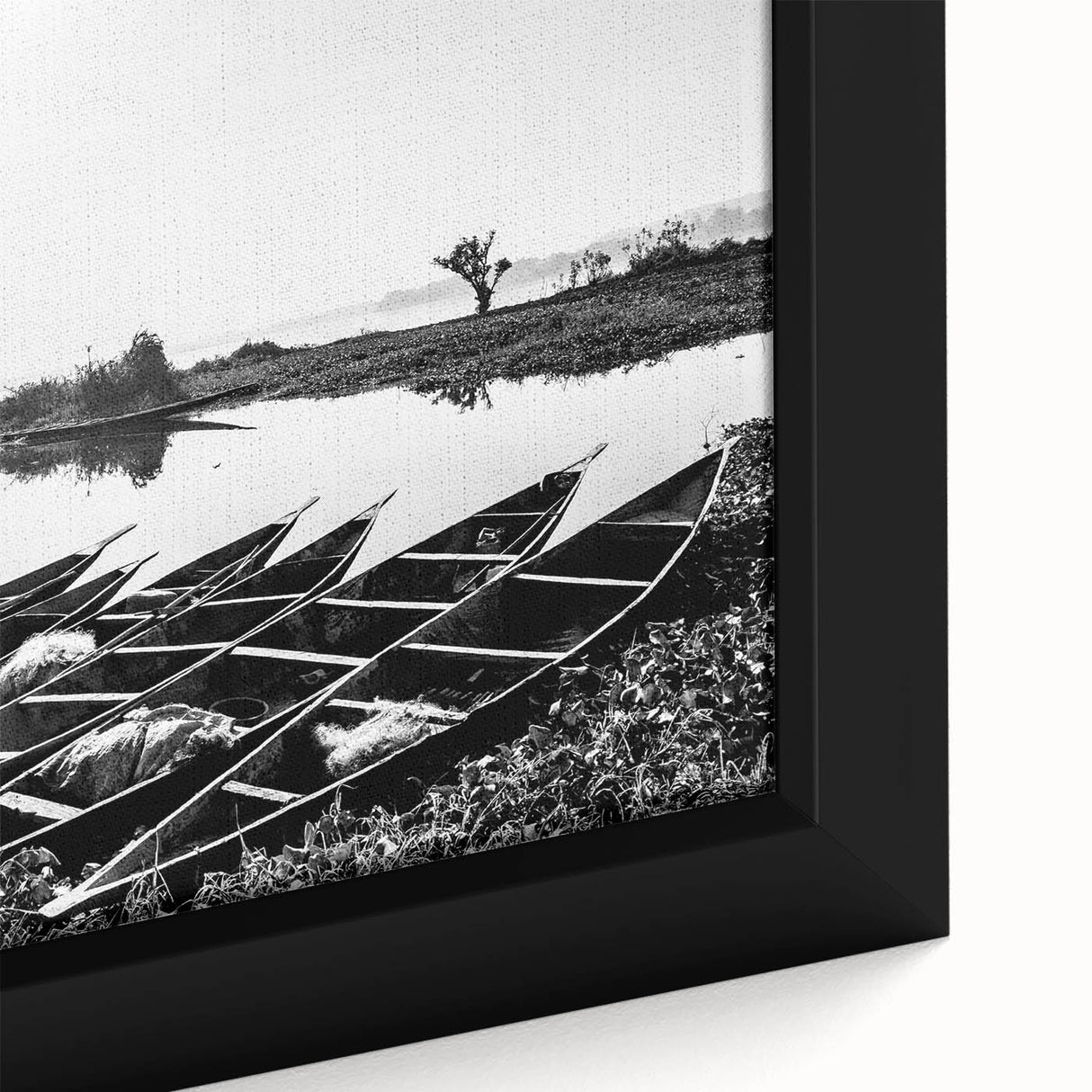 Extra large framed canvas featuring a textured depiction of a Mali scenery in vibrant earth tones.