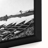 Extra large framed canvas featuring a textured depiction of a Mali scenery in vibrant earth tones.