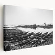 African savannah scene with elephants and acacia trees on a large stretched canvas, ideal for kitchen wall art.