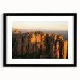 Extra large abstract art print featuring a textured, colorful African scenery on a framed canvas.