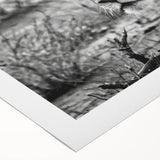 Art deco poster of a Zambian landscape in muted earth tones on rolled canvas, suitable for dining room decor.