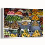 Vintage poster art of a Cambodian landscape on framed canvas, featuring vibrant colors, ideal for living room decor.