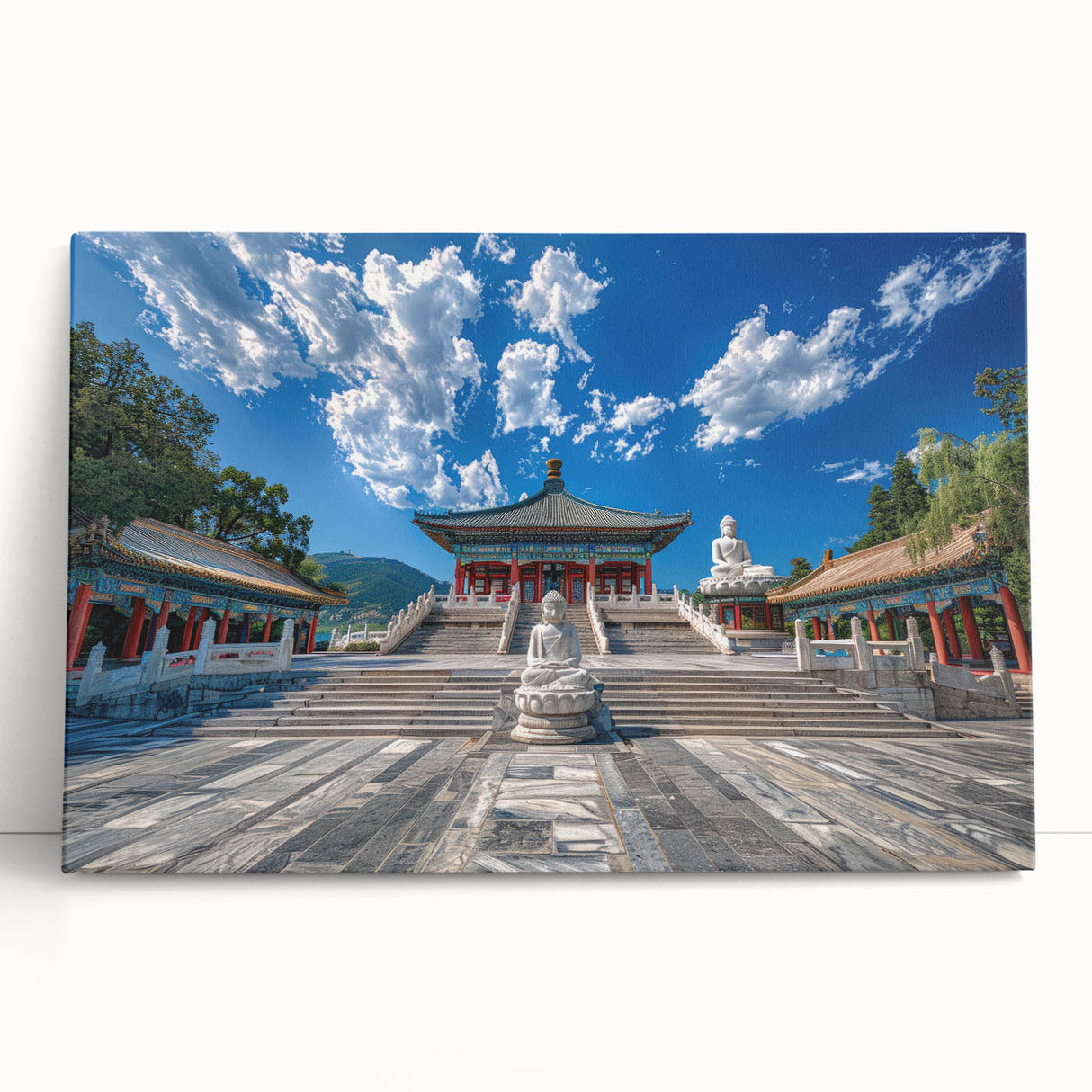 Black and white large canvas print of Beijing scenery, suitable for kitchen wall art.