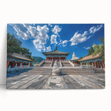 Black and white large canvas print of Beijing scenery, suitable for kitchen wall art.
