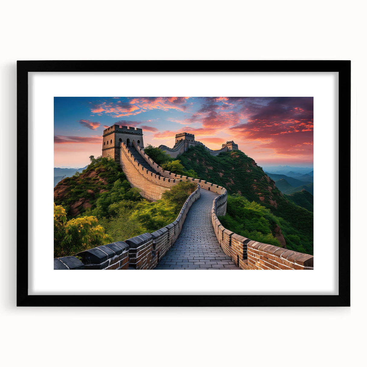 Extra large abstract art print of the Great Wall of China.