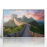 Acrylic print of the Great Wall of China in muted earth tones, ideal for modern art wall decor.