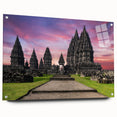 Large abstract wall art depicting a vibrant Indonesian landscape on acrylic glass, ideal for bedroom or dining room decor.