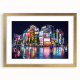 Extra large wall art featuring an abstract depiction of Tokyo with textured brush strokes in muted gray and gold tones.