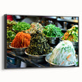 Black and white framed canvas depicting a vintage Seoul landscape, ideal for bedroom wall decor.