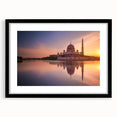 Abstract art print featuring a colorful, textured depiction of a Malaysian landscape on a large framed canvas.
