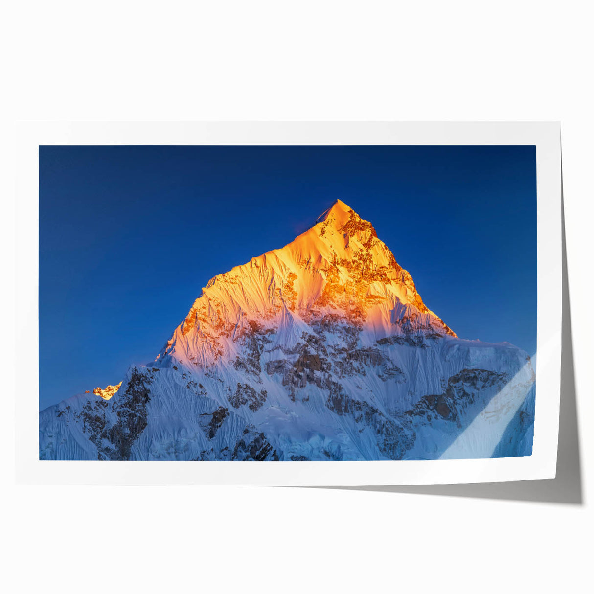 Extra large rolled print of Mount Everest in muted gray tones, ideal for art wall dining room.