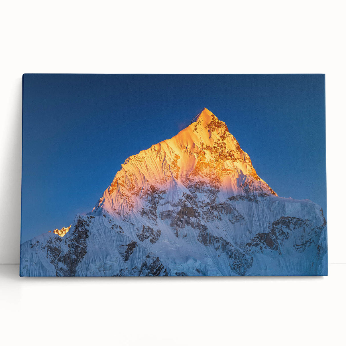 Black and white photo of Mount Everest on stretched canvas, ideal for kitchen wall art or bedroom ambiance.