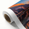 Art Deco poster of a serene Nepalese landscape on rolled canvas, ideal for nursery wall art or dining room decor.