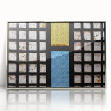 Mid-century modernist art depicting a serene Philippine landscape in muted earth tones on a framed acrylic panel.