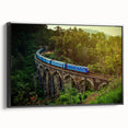 Black and white landscape art painting of Sri Lankan scenery on framed canvas, ideal for bedroom wall decor.
