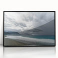 Large abstract wall art depicting a serene Taiwanese landscape in muted earth tones on a framed acrylic panel.