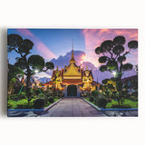 Black and white large art print of Bangkok cityscape on stretched canvas, suitable for kitchen wall art.