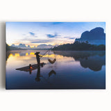 Large black and white canvas print of a Thai landscape, ideal for kitchen wall art.