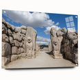 Acrylic print of a large abstract depiction of a Turkish landscape in muted earth tones.