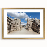Extra large abstract art print featuring a textured depiction of a Turkish landscape in gold and earth tones.