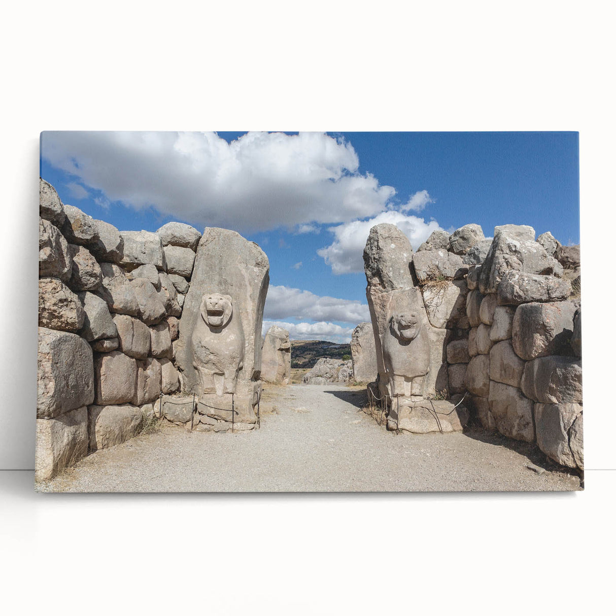 Large black and white stretched canvas featuring a scenic view of a Turkish landscape.