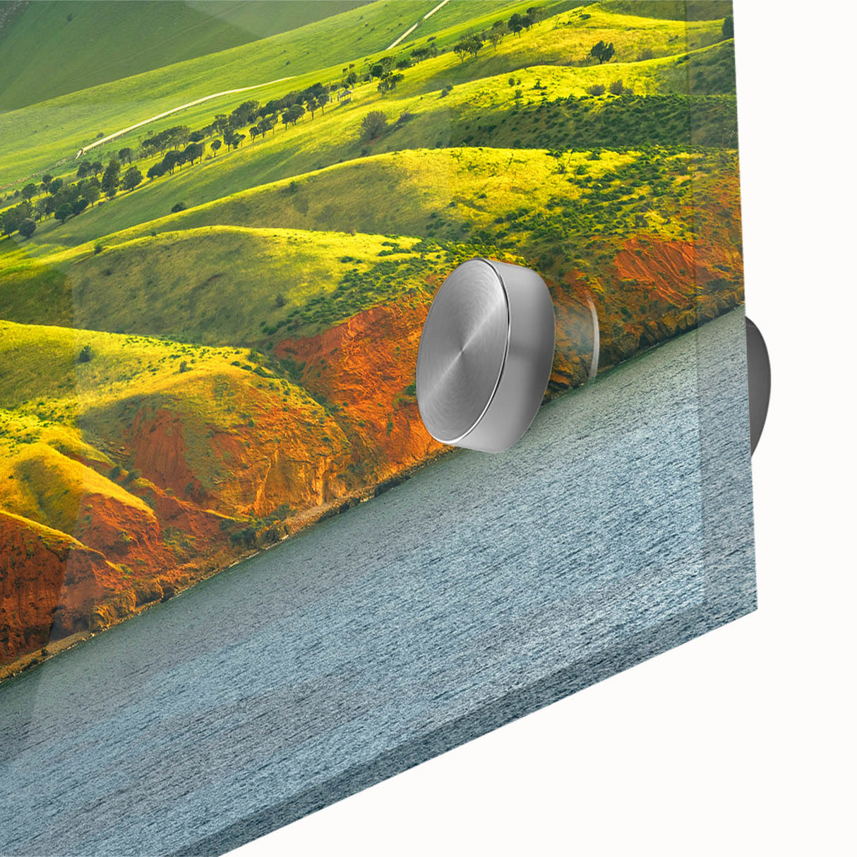 Large abstract wall art of Adelaide scenery in muted earth tones on acrylic glass, ideal for dining room ambiance.